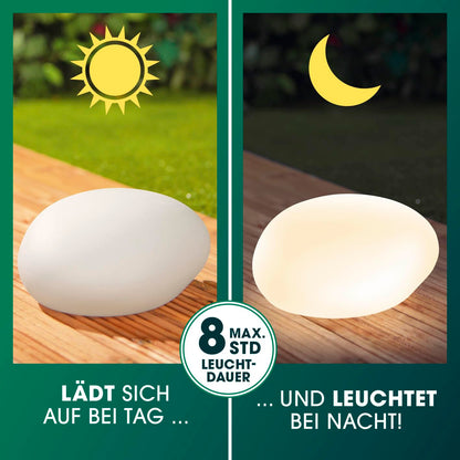 EASYmaxx LED Solarleuchte Stein 2er-Set mit Farbwechsel, IP67