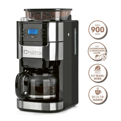 Barista Filterkaffeemaschine Mahlwerk 10 Tassen - Edelstahl