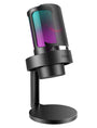 FIFINE A8 USB Mikrofon, Gaming Mikrofon mit RGB für PC, PS4 und PS5, Kondensatormikrofon mit Popfilter