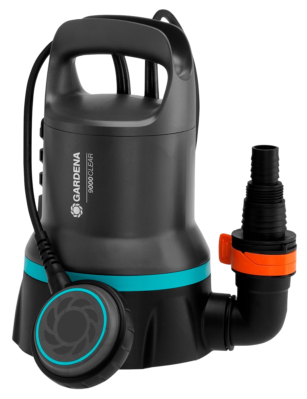 Gardena Klarwasser-Tauchpumpe 9000 Flachabsaugung - 09030-20. Kompakte Pumpe für Klarwasser-Absaugung bis 1mm.