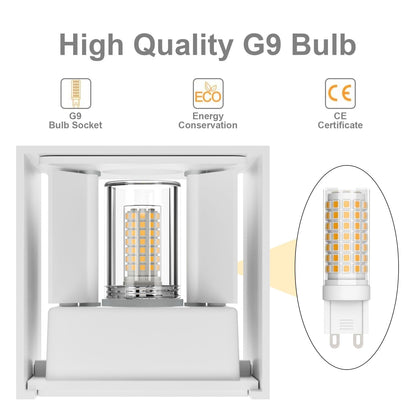 Klighten LED Aussenwandleuchte G9 warmweiss, 2er-Set, weiss