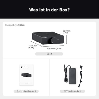 Fosi Audio V3 HiFi Mini Stereo Verstärker - 300W x2