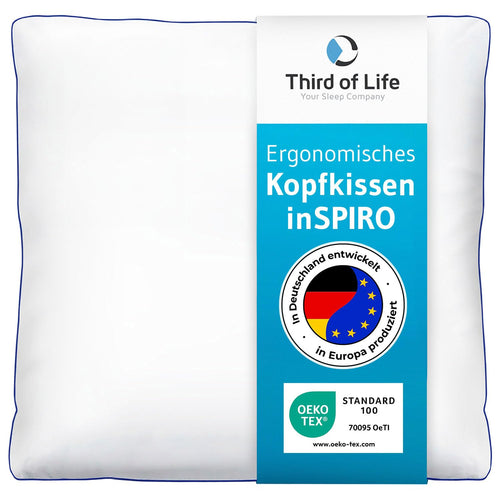inSPIRO Kopfkissen 80x80 Premium – Ergonomisches Nackenstützkissen, weiß, stützt ergonomisch Nacken & Halswirbelsäule.