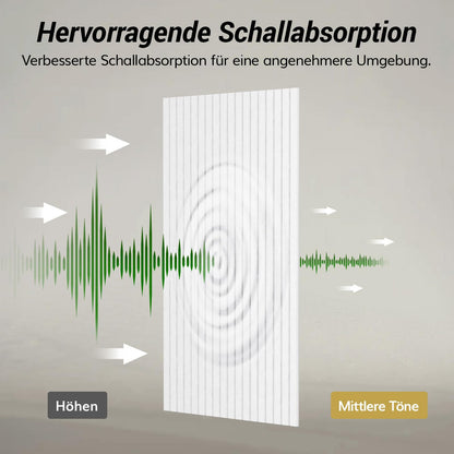 TONOR Akustikpaneele selbstklebend, 8er-Set 120 x 60 cm, Weiss