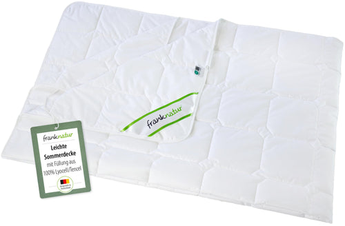 franknatur Lyocell Bettdecke 135x200, leichte Tencel Sommerdecke mit Baumwollbezug