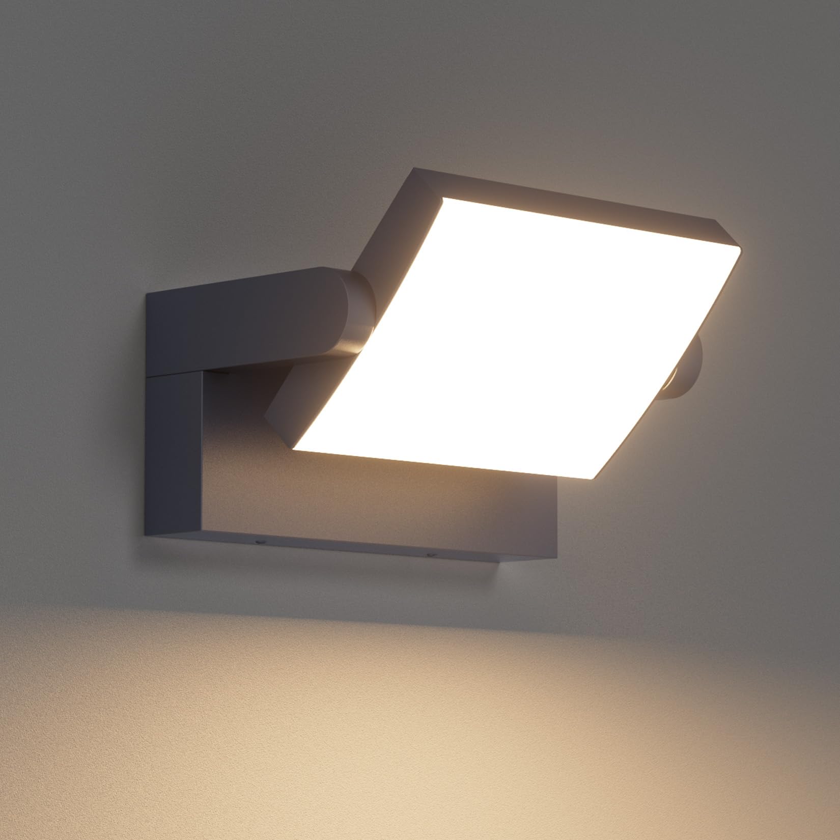 Klighten 24W LED Aussenleuchte Wand schwenkbar - Anthrazit. Schwenkbare, anthrazitfarbene LED-Wandleuchte für flexible Außenbeleuchtung.