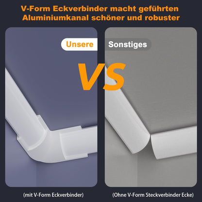Chesbung LED Aluminium Profil V-Form 20x1m für LED Streifen bis 12 mm