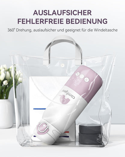 Comfyer BW01 Tragbarer Flaschenwärmer für Baby, 12000 mAh Akku