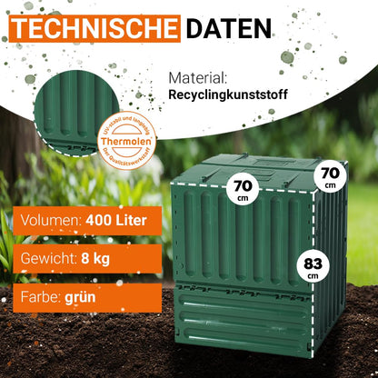 Garantia ECO-King Komposter 400 Liter grün Schnellkomposter