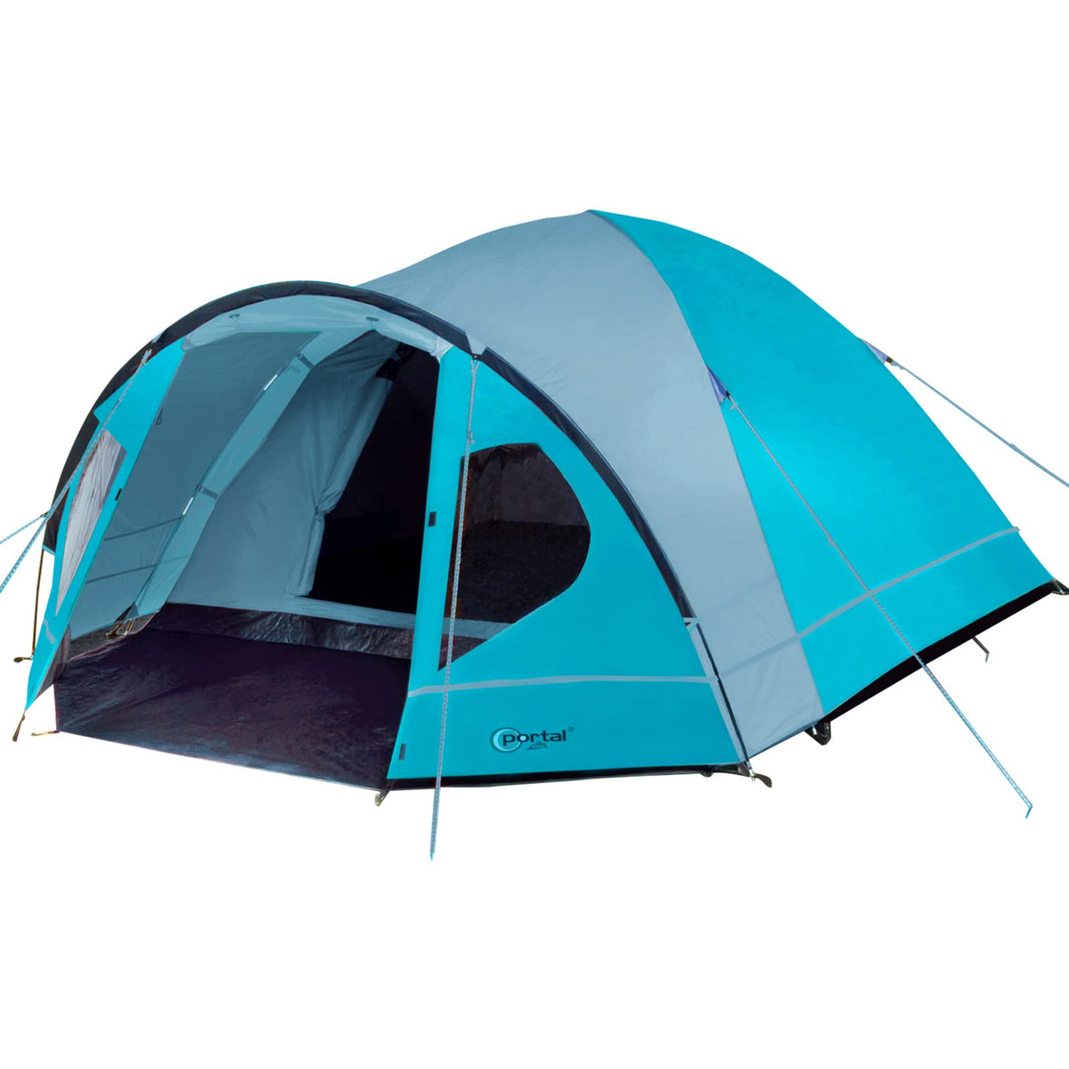Portal Kuppelzelt 3-4 Personen wasserdicht 4000 mm mit Vorzelt, Kuppelform aus 190T Polyester