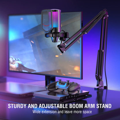 FIFINE USB Gaming Mikrofon Kit mit Auslegerarm für PC, PS4, PS5