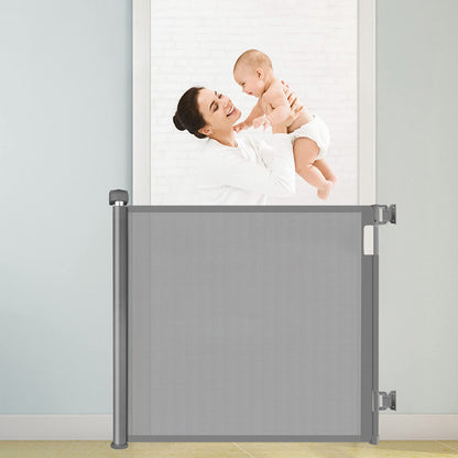 HollyHOME Treppenschutzgitter ausziehbar 0-180 cm, Babygitter grau