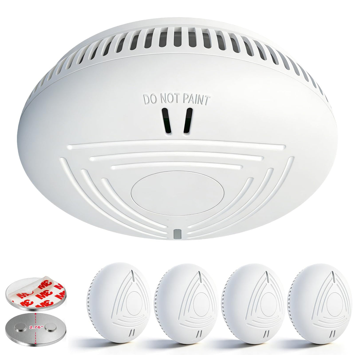 Daytech Rauchmelder AJ-762 mit 10-Jahres-Batterie, 4er-Set – mit Magnethalterung zur Montage ohne Bohren