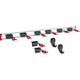 Bruns Gerätehalter Schiene 100 cm mit 8 Haltern und 2 Haken, Aluminium, schwarz-rot