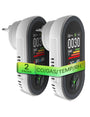 MOES 4-in-1 CO- & Gasmelder mit Stecker – Haus & Wohnmobil. Kompaktes weißes Gerät zum Einstecken, überwacht CO und brennbare Gase.