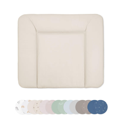 Ehrenkind Wickelauflage abwaschbar 72x85 cm, Wickelunterlage Beige, gepolstert mit erhöhten Seitenrändern