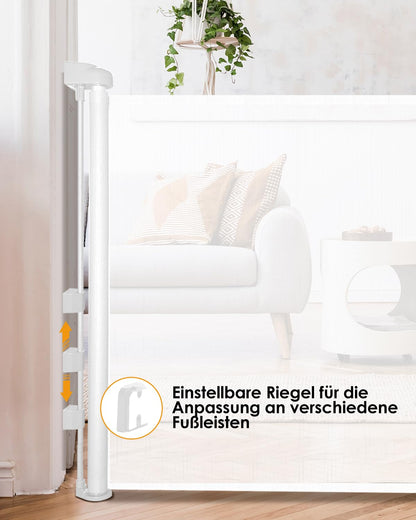 derimkcoa Treppenschutzgitter ausziehbar 0-140 cm weiss