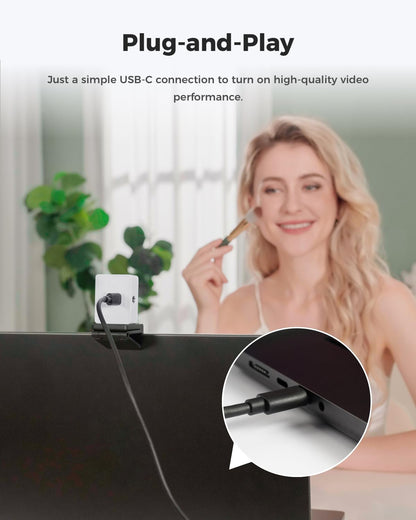 OBSBOT Meet 2-4K KI Webcam mit KI Framing – Wolkenweiss