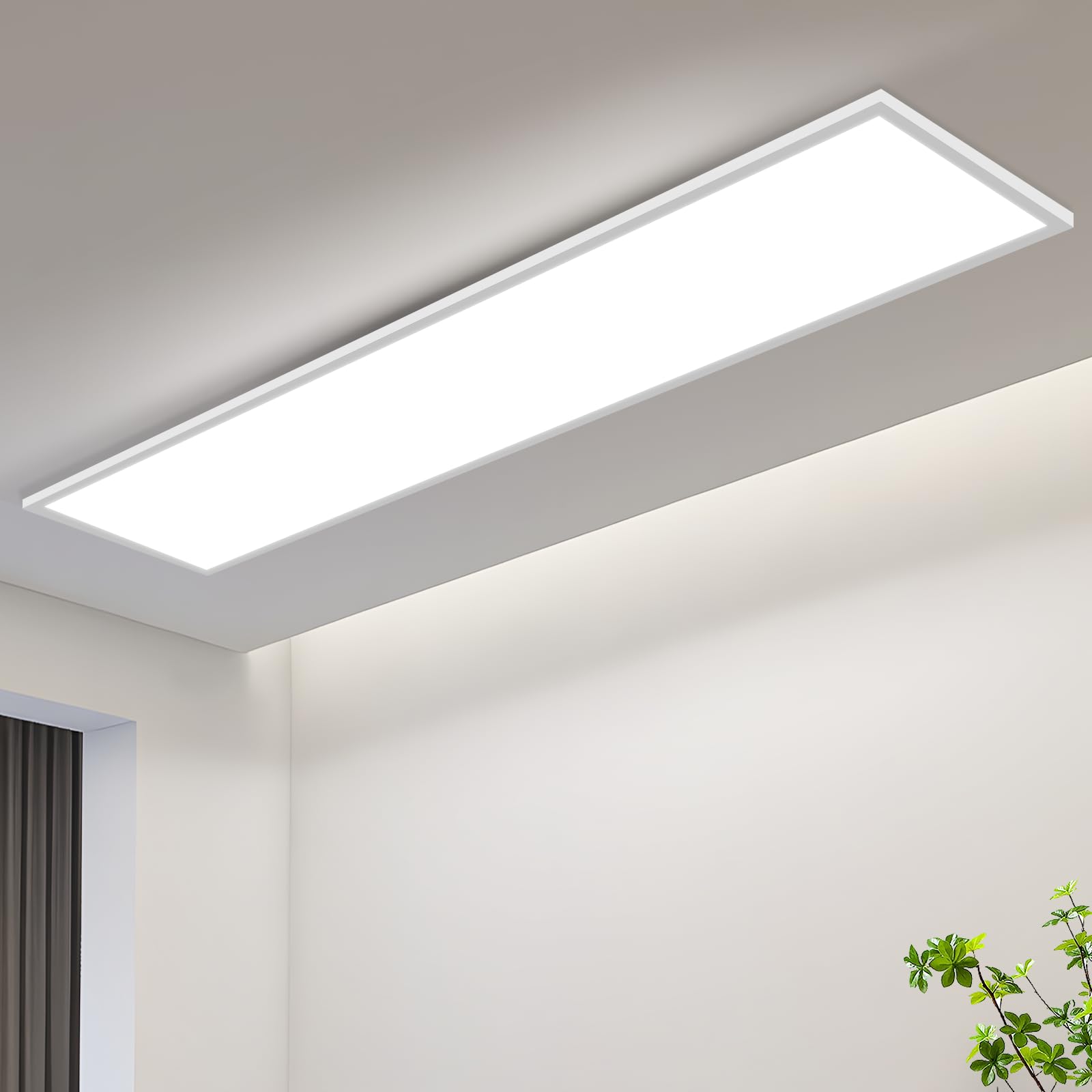 CBJKTX LED Panel 120x30 Deckenleuchte – Dimmbar Fernbedienung 40W, flaches Panel für dimmbare Deckenbeleuchtung per Fernbedienung.
