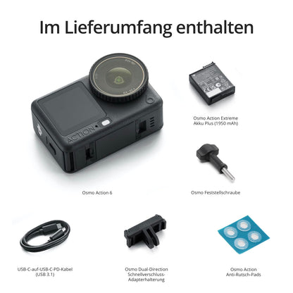 DJI Osmo Action 6 Essential Combo – Action-Cam mit 8K-Video