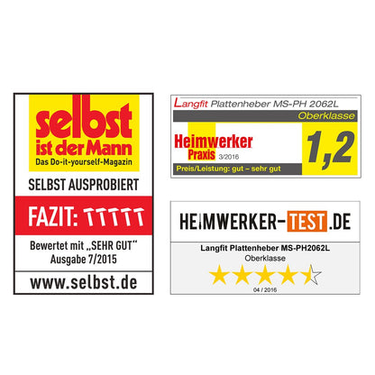 LANGFIT Plattenheber MS-PH2062L - Rückenfreundlich 30-62cm