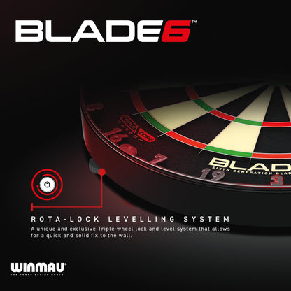 WINMAU Blade 6 Profi Bristle Dartscheibe - Inkl. 2 Dart-Sets