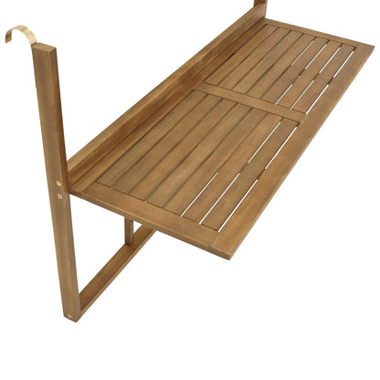 DEGAMO Balkonhängetisch 120x40 cm, klappbar, Akazienholz, braun