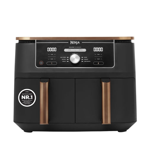 Ninja Foodi MAX Dual Zone Heissluftfritteuse AF400EUCP, 9,5 L, zwei Garfächer, Kupfer/Schwarz