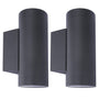 Klighten Wandleuchte GU10 IP65 Up & Down Aussen Anthrazit 2er-Set aus mattem Aluminium