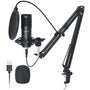 SUDOTACK USB Gaming Mikrofon Kondensator Set - PC Streaming. Schwarzes Kondensatormikrofon für Sprachaufnahme bei PC Gaming & Streaming.