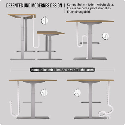 Ultimate Setup Kabelkette, flexible Schreibtisch-Kabelführung, weiss