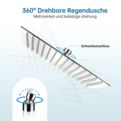 HAUSPROFI Antikalk-Duschkopf Regendusche Edelstahl 30 cm Chrom