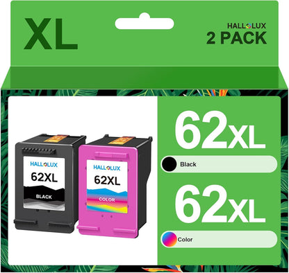 HALLOLUX 62XL Druckerpatronen für HP, Schwarz und Farbe (2er-Pack)