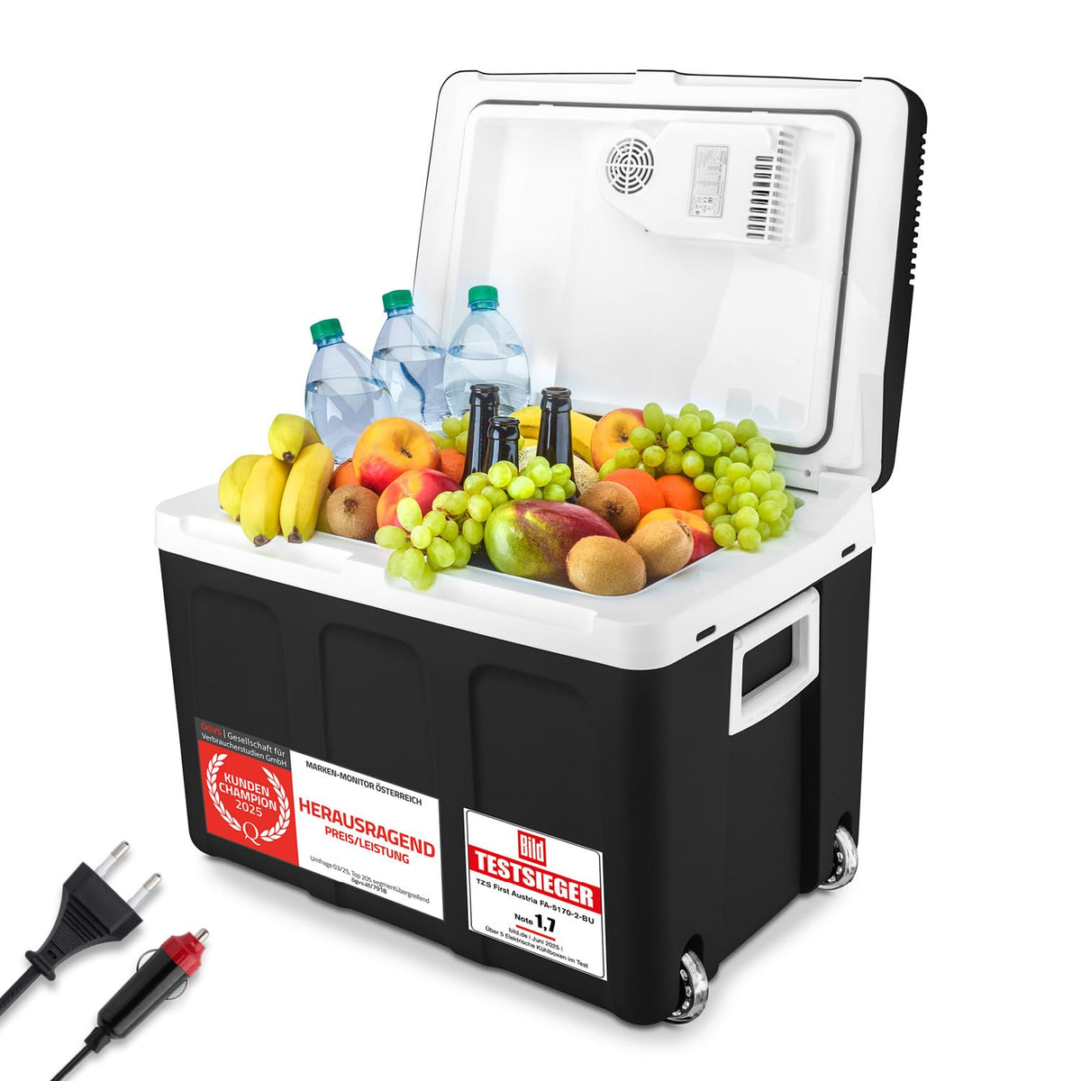 TZS First Austria Kühlbox 45L thermoelektrisch, 12V/230V, schwarz