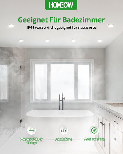 HOMEOW 20er Set LED Einbaustrahler dimmbar 7W IP44 – wählbar