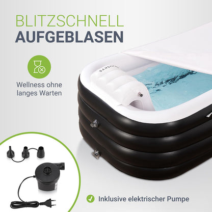 Juskys Aufblasbare Badewanne L - Outdoor Eisbad mit Rückenlehne