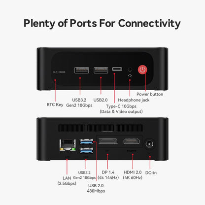 Beelink SER5 MAX Mini Desktop PC - Ryzen R7 6800U 24GB/500GB