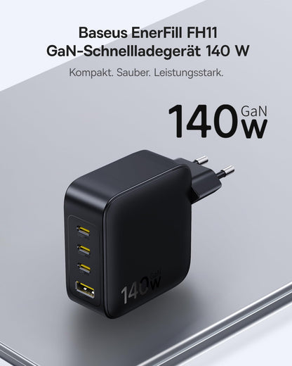 Baseus Enerfill USB-C Ladegerät 140W, 4-Port GaN Schnellladegerät