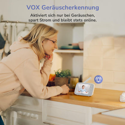 jeeber VB805Pro Babyphone mit Kamera 2K, 5 Zoll WLAN Nachtsicht