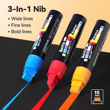 Arrtx Graffiti Acryl Marker Set 15 mm Jumbo-Filzspitze, 10 Farben