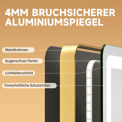 Hasipu LED Schminkspiegel Touch – 80x55cm Dimmbar 3 Modi Weiss