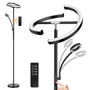 ANTENLICHT KAKA LED Stehlampe – Schwarz, Dimmbar Deckenfluter Leselicht. Bietet dimmbares Raumlicht und flexibles Leselicht.