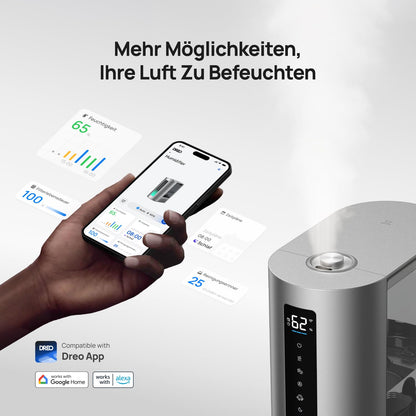 Dreo 6L Smart Luftbefeuchter für grosse Räume - Warm- & Kaltnebel