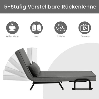 WOLTU Schlafsessel 3-in-1 mit Bettfunktion – Dunkelgrau
