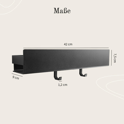 Designfabrik Hamburg Duschablage ohne Bohren, schwarz, 42 cm