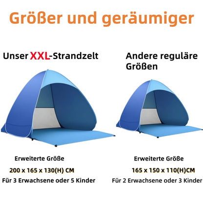 GROWZELT Strandmuschel Pop Up XXL, UV-Schutz 50+, 3-5 Personen