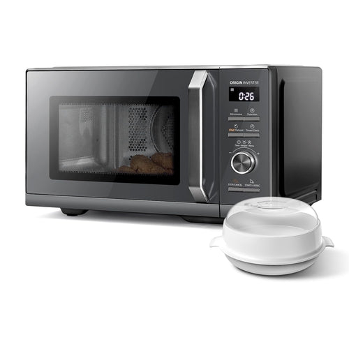 Toshiba MW3-AC26SFI(MG) Inverter Kombi-Mikrowellenherd 26L Grau. Rechteckiges Gerät zum Erhitzen, Garen und Grillen.
