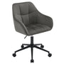 WOLTU BS145dgr Homeoffice Drehstuhl - Samt Dunkelgrau/Schwarz. Schwarzes Fußkreuz für ergonomische Bildschirmarbeit.