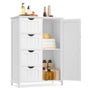VASAGLE Badezimmerschrank Kommode - 4 Schubladen wolkenweiss LHC042W01. Rechteckige Kommode für Bad-Stauraum.