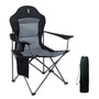 EVER ADVANCED Luxus Campingstuhl, faltbar, ultragroß mit hoher Rückenlehne, Seitentasche & Getränkehalter. Bietet Komfort für Camping & Angeln. Traglast 160kg.
